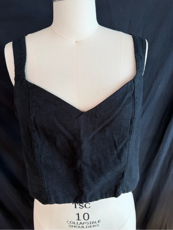 a new day Tops - A New Day Black Sleeveless Square-Neck Crop Top